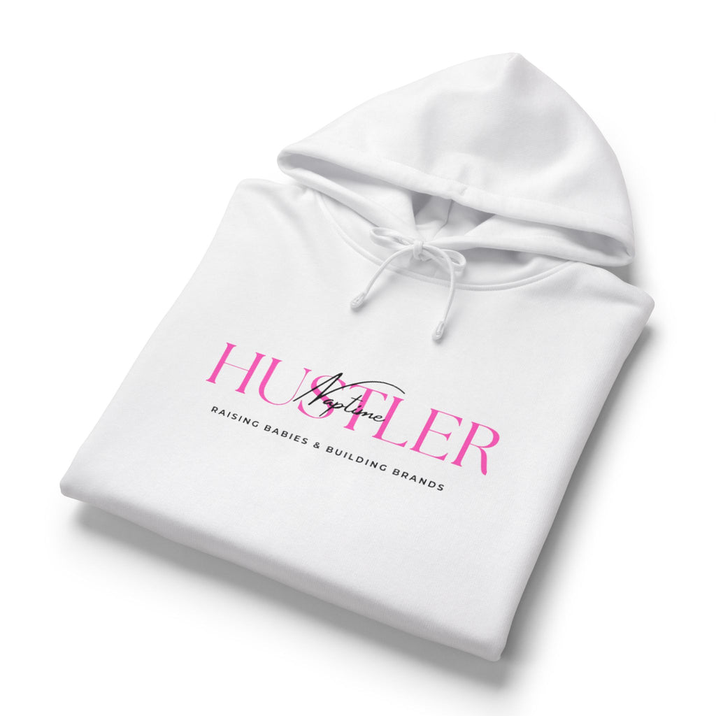 Women's 'Hustler' Organic Hoodie — Pink Script Logo Crop Pullover