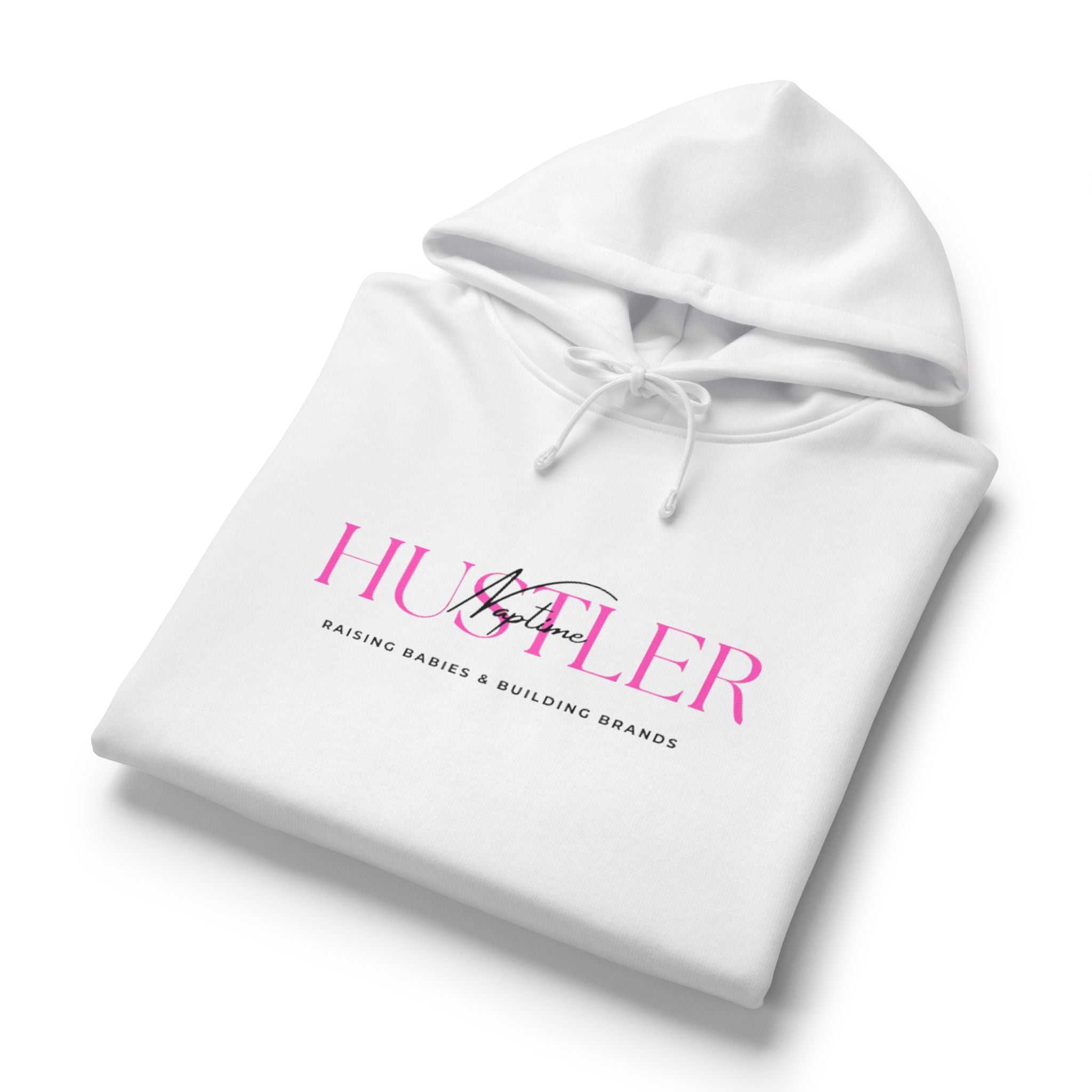 Women's 'Hustler' Organic Hoodie — Pink Script Logo Crop Pullover