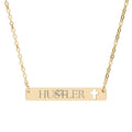 Engravable Cutout Cross Bar Necklace — Personalized Religious Name Bar (Silver or Rose Gold)