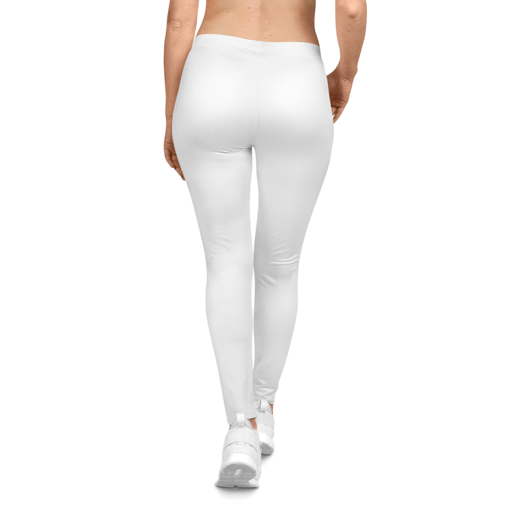 "HUNTER" Pink Script White Women's Leggings — Casual Everyday Yoga & Athleisure