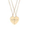 Break Apart Heart Necklace Set — Engravable Best Friend / Couple Pendant