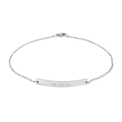 Engravable Curved Bar Anklet — Personalized Minimalist Foot Bracelet