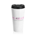 Hustler Mom Stainless Steel Travel Mug — Pink 'Hustler' Coffee Tumbler for Moms
