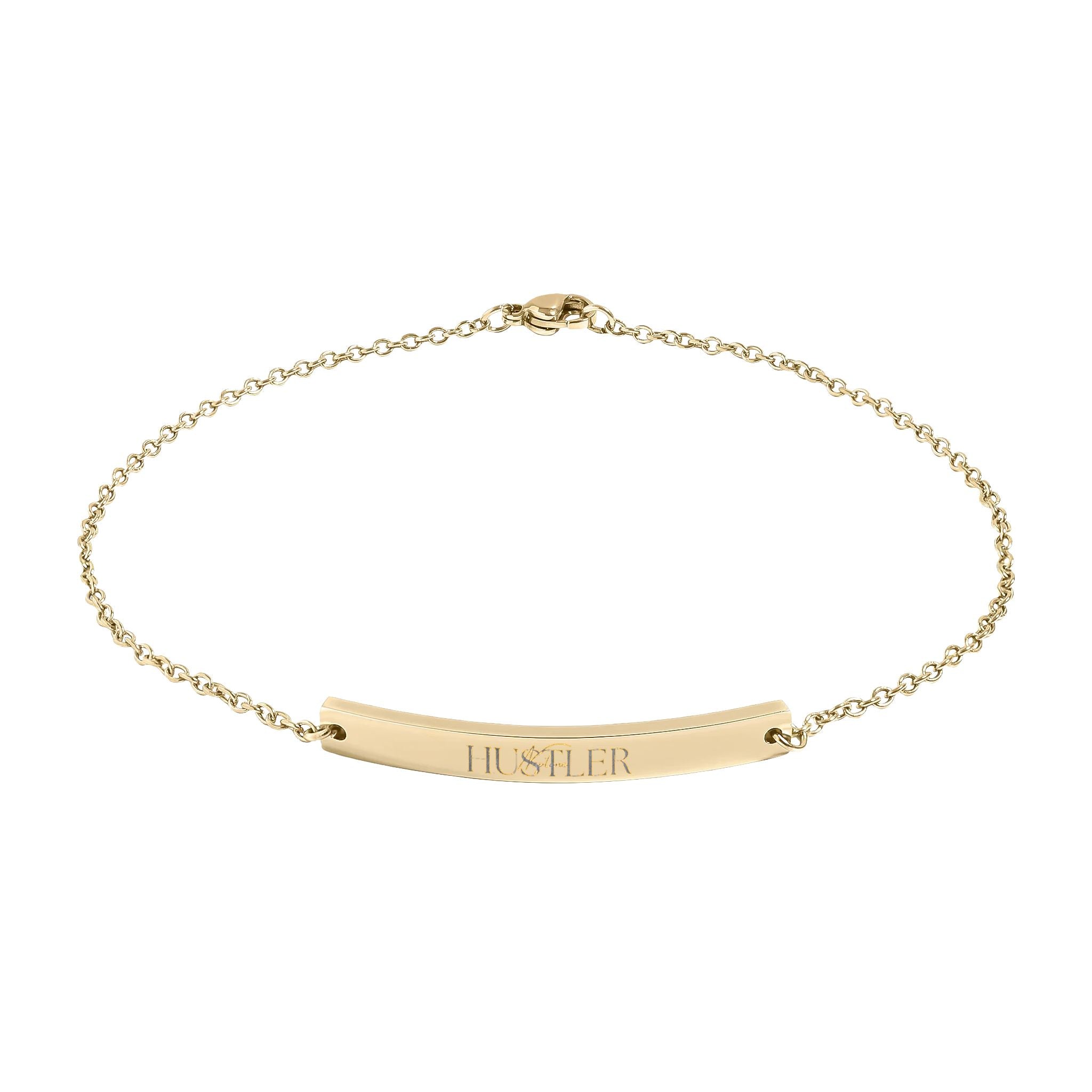 Engravable Curved Bar Anklet — Personalized Minimalist Foot Bracelet
